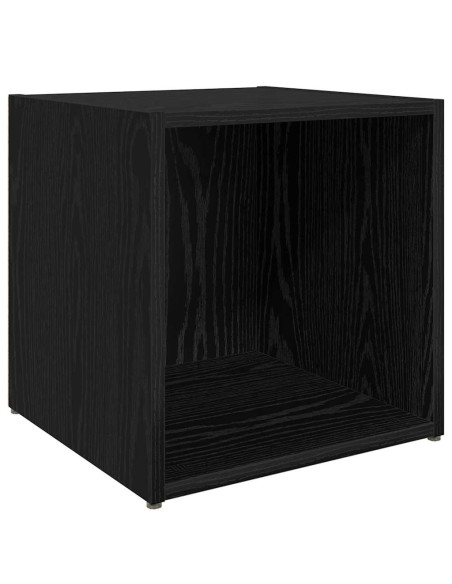 Armadi TV - set di 4 pezzi, nero e rovere, 37x35x37 cm, in legno ingegnerizzato