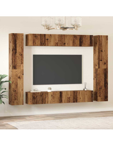 Set mobile TV 10 pcs Legno vecchio Legno multistrato