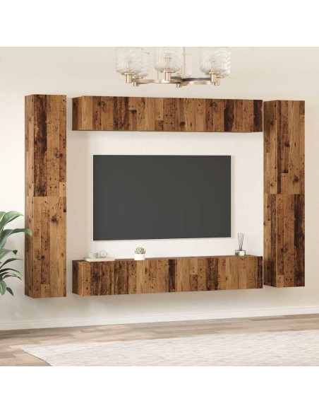 Set mobile TV 10 pcs Legno vecchio Legno multistrato