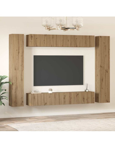 Set mobile TV 10 pcs Rovere artigianale Legno multistrato