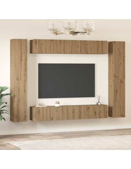 Set mobile TV 10 pcs Rovere artigianale Legno multistrato