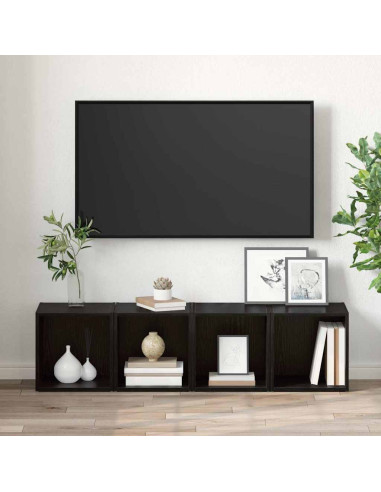Set mobile TV 4 pcs Nero 37 x 35 x 37,5 cm Legno multistrato