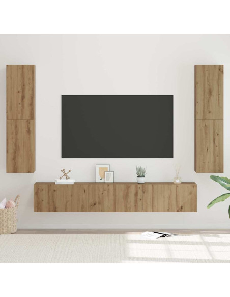 Set mobile TV 7 pcs rovere artigianale 60 x 30 x 30 cm