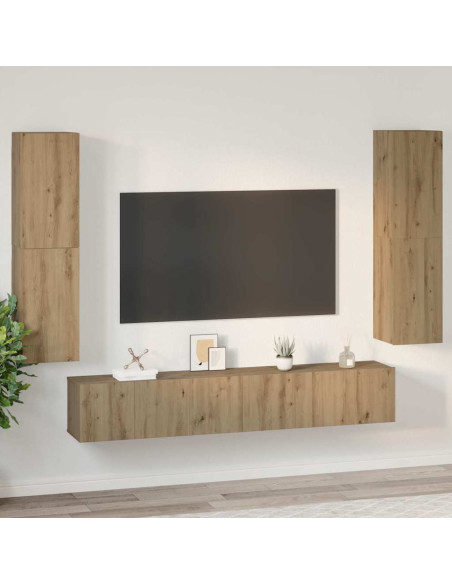 Set mobile TV 7 pcs rovere artigianale 60 x 30 x 30 cm