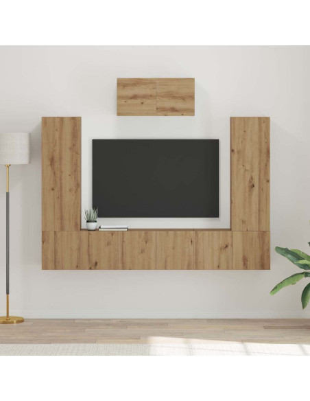 Set mobile TV 7 pcs Rovere artigianale Legno multistrato