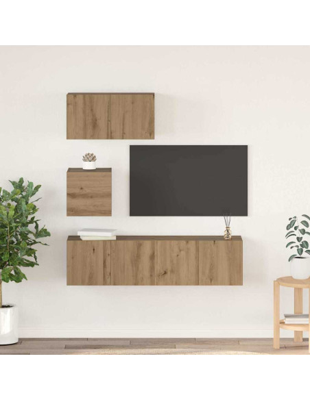 Set mobile TV 4 pcs Rovere artigianale Legno multistrato