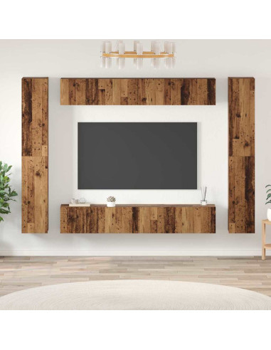 Set mobile TV 10 pcs Legno vecchio Legno multistrato