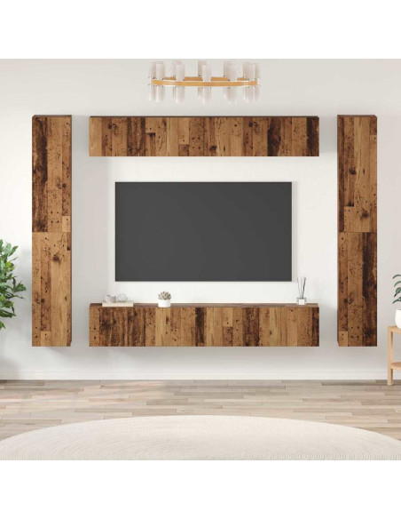 Set mobile TV 10 pcs Legno vecchio Legno multistrato