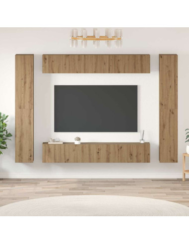 Set mobile TV 10 pcs Rovere artigianale Legno multistrato