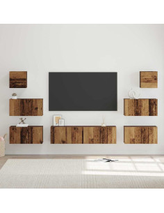 Set mobile TV 8 pcs Legno vecchio Legno multistrato 2