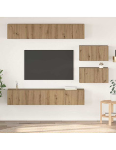 Set mobile TV 6 pcs Rovere artigianale Legno multistrato 2