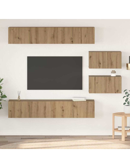 Set di mobili TV 6 pcs rovere artigianale 80 x 30 x 30 cm Media