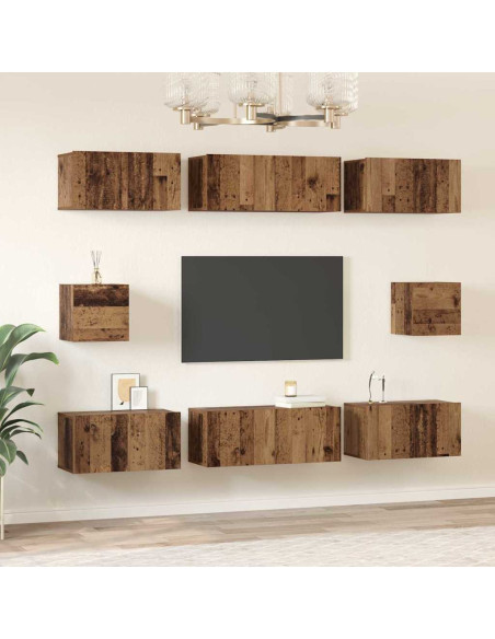 Set di mobili TV 8 pcs Legno vecchio Media 30.5 x 30 x 30 cm