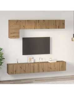 Set mobile TV 5 pcs Rovere artigianale Legno multistrato 2