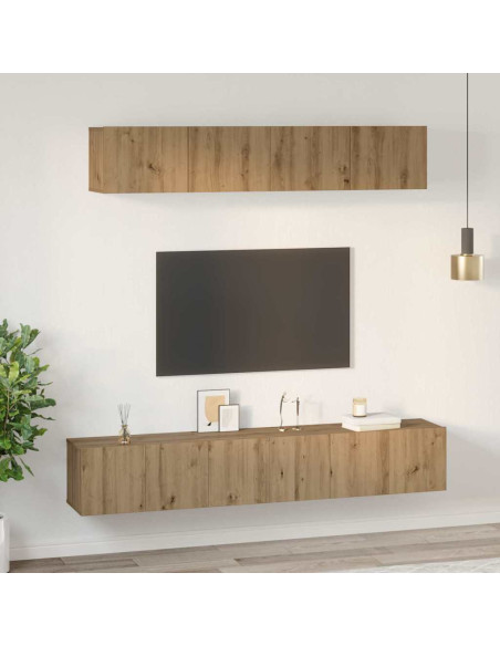 Set mobile TV 5 pcs rovere artigianale Media Legno multistrato