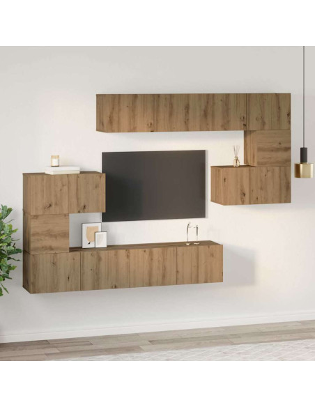 Set mobile TV Altro 8 pcs rovere artigianale 80 x 30 x 30 cm
