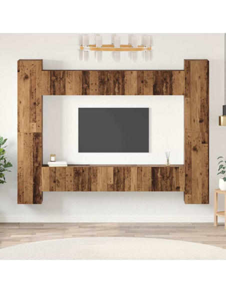 Set mobile TV 10 pcs Legno vecchio 30.5 x 30 x 90 cm