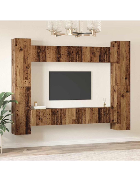 Set mobile TV 10 pcs Legno vecchio 30.5 x 30 x 90 cm