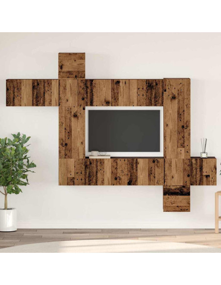 Set mobile TV 10 pcs Legno vecchio 30.5 x 30 x 90 cm