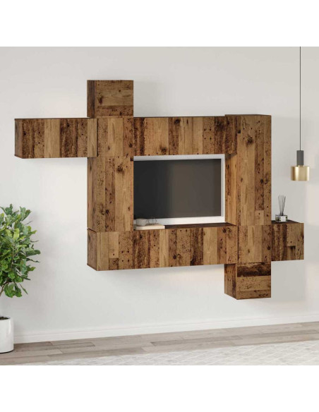 Set mobile TV 10 pcs Legno vecchio 30.5 x 30 x 90 cm