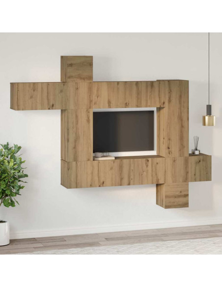 Set mobile TV 10 pcs rovere artigianale 30.5 x 30 x 90 cm