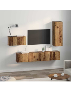 Set mobile TV 4 pcs Legno vecchio Legno multistrato 2