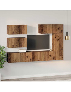 Set mobile TV 6 pcs Legno vecchio Legno multistrato 2