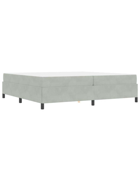 Struttura del letto Bianco e Grigio chiaro 200 x 200 cm Velluto