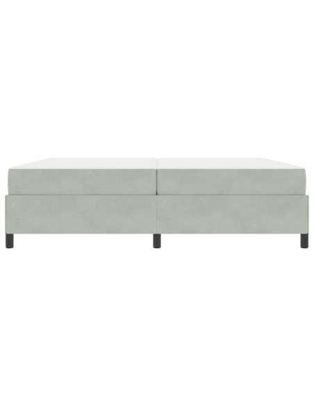 Struttura del letto Bianco e Grigio chiaro 200 x 200 cm Velluto