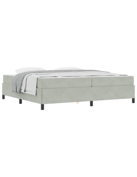 Struttura del letto Bianco e Grigio chiaro 200 x 200 cm Velluto