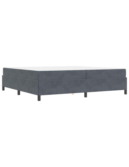Struttura del letto Bianco e Grigio chiaro 200 x 200 cm Velluto