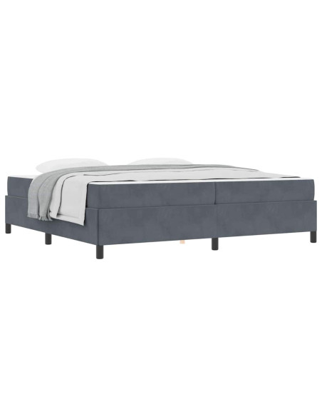 Struttura del letto Bianco e Grigio chiaro 200 x 200 cm Velluto