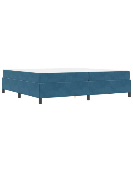 Struttura del letto Blu scuro e bianco 200 x 200 cm Velluto