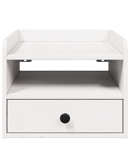 Comodino Bianco 38 x 36 x 29.5 cm Legno di pino massello