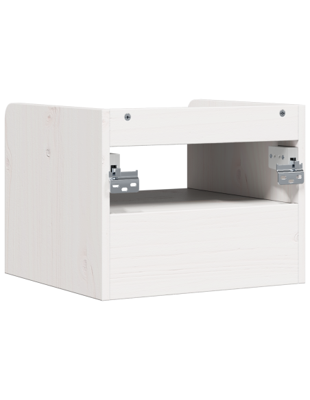 Comodini 2 pcs Bianco 38 x 36 x 29.5 cm Legno di pino massello