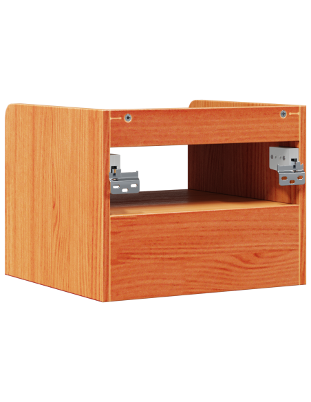 Comodini con cassetto 2 pcs Cera marrone 38 x 36 x 29.5 cm