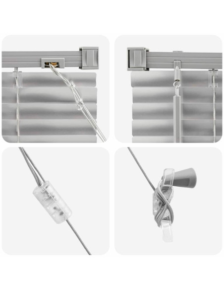 Tenda per Finestra con tende Altro Argento 110 x 220 cm Alluminio