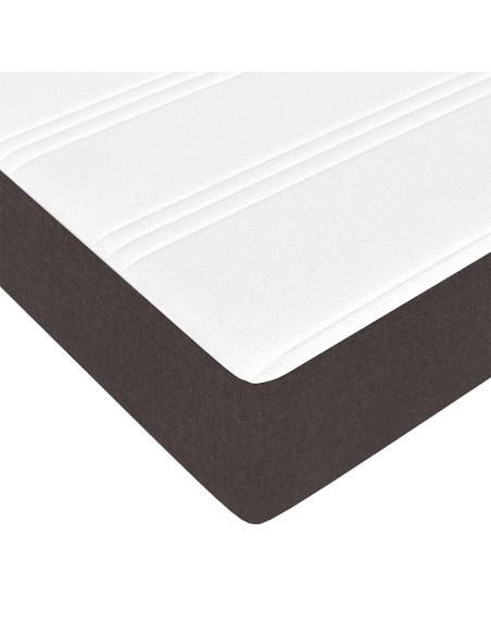 Letto a molle Marrone Scuro 80 x 200 cm Tessuto