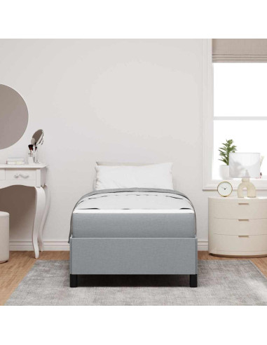 Letto a molle Grigio chiaro 90 x 200 cm Tessuto
