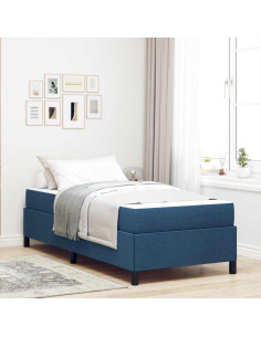 Letto a molle Blu 90 x 200 cm Tessuto 2