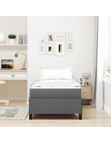 Letto a molle Grigio scuro 100 x 200 cm Tessuto