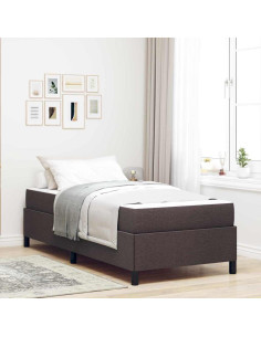 Letto a molle Marrone Scuro 100 x 200 cm Tessuto 2