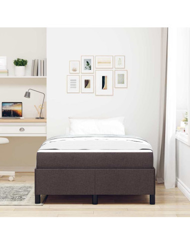 Letto a molle Marrone Scuro 120 x 190 cm Tessuto