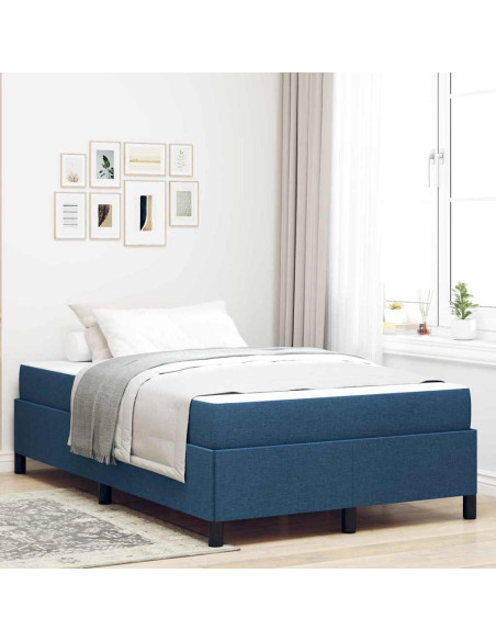 Letto a molle Blu 120 x 190 cm Tessuto