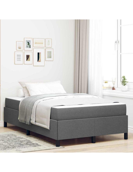 Letto a molle Grigio scuro 120 x 200 cm Tessuto