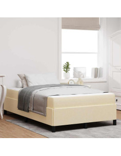 Letto a molle Crema 120 x 200 cm Tessuto 2