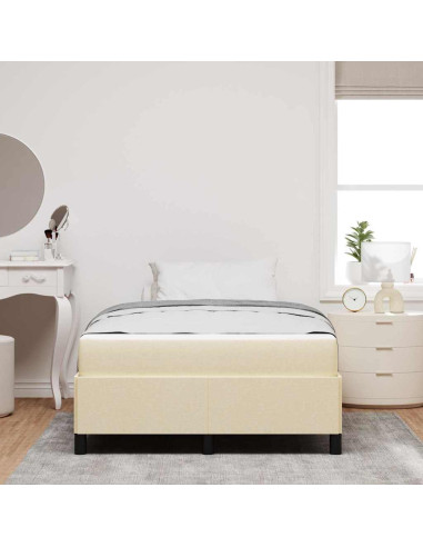 Letto a molle Crema 120 x 200 cm Tessuto