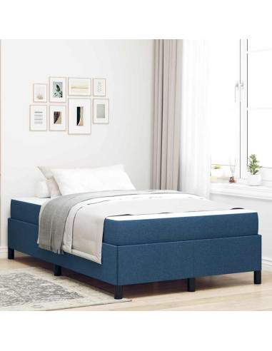Letto a molle Blu 120 x 200 cm Tessuto