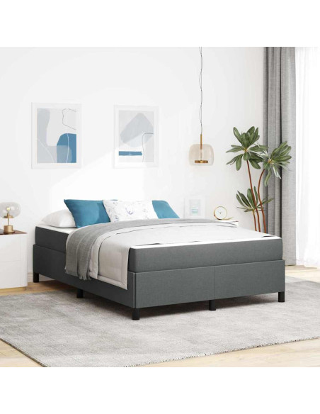 Letto a molle Grigio scuro 140 x 200 cm Tessuto