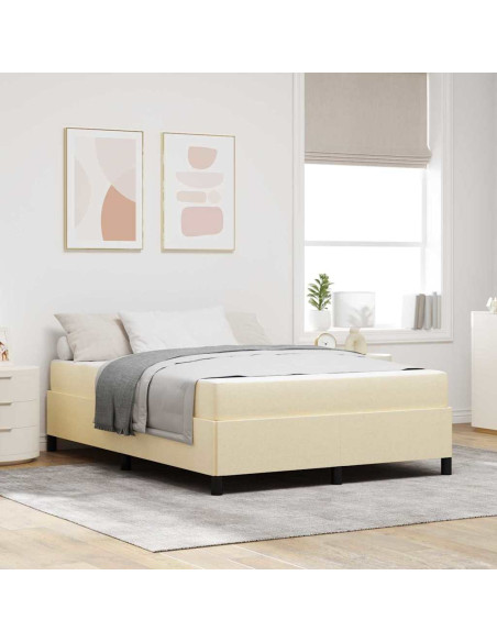 Letto a molle Crema 140 x 200 cm Tessuto